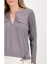 Monari - Blouse in Grey - Close View