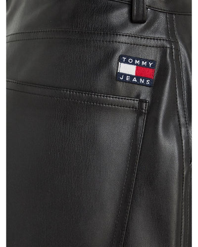Tommy Jeans - Daisy LR Baggy Pleather Pant in Black - Logo View