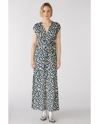Oui - Maxi Dress in Green - Front View