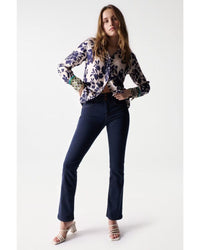Salsa - Secret Bootcut Jeans in Dark Denim - Front View