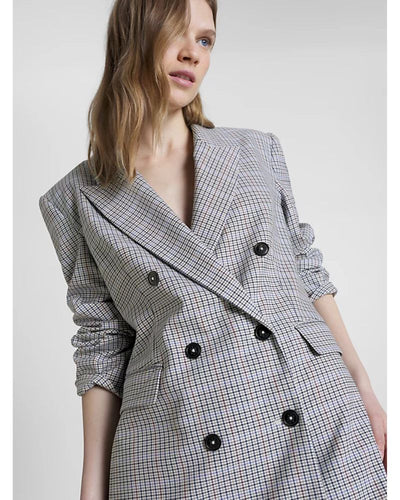 Tommy Hilfiger - Small Check Relaxed DB Blazer in Twill - Close View