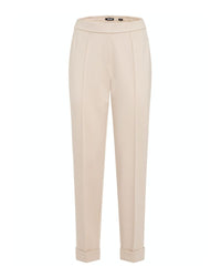 Olsen - Crop Trousers in Cream - Front View