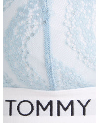 Tommy Hilfiger - Unlined Triangle Bikini in Baby Blue - Logo View