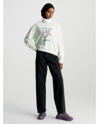 Calvin Klein - Hyper Real CK Sweatshirt in Green - Full View