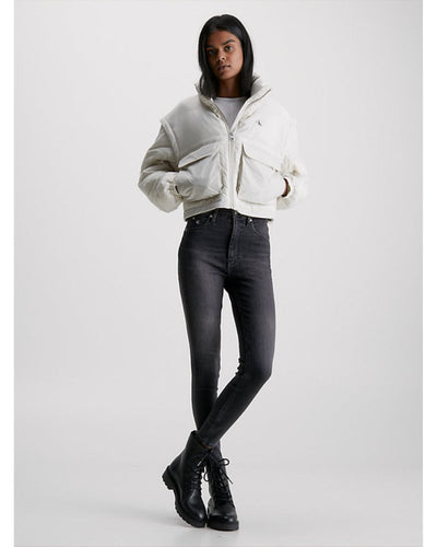 Calvin Klein - High Rise Super Skinny Ankle Jeans in Denim - Full View