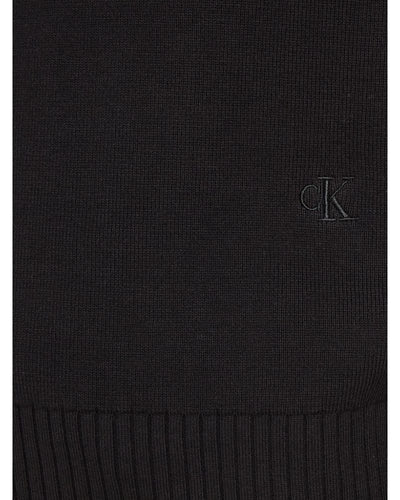 Calvin Klein - Cut Out Loose Sweater in Black - Logo View