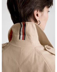 Tommy Hilfiger - Peached Cotton Short Trench Coat in Beige - Back View
