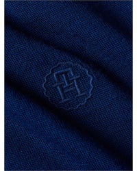 Tommy Hilfiger - Merino Wool Crewneck Sweater in Indigo - Logo View