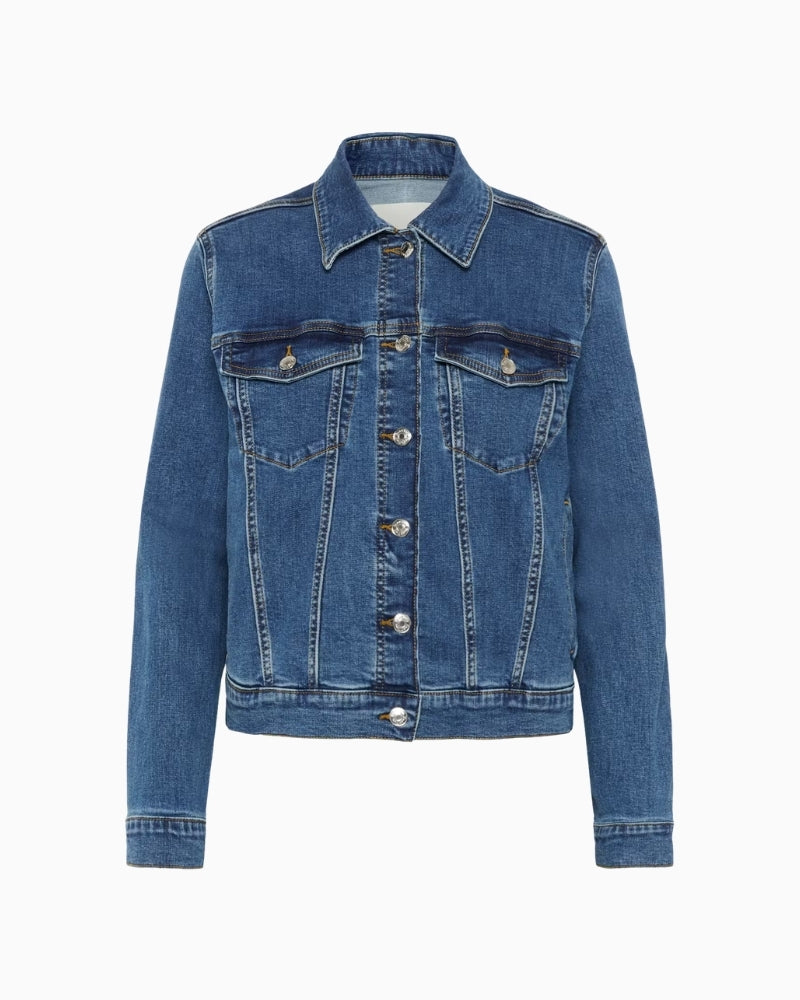 Part Two NicholiaPW Denim Jacket in blue denim front FLAT view