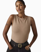 Levi's Blair Boatneck Top Pine Bark Beige front view