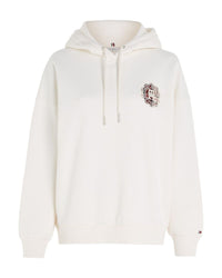 Tommy Hilfiger - SMD Regular Tartan Crewneck Hoodie in Off White - Front View