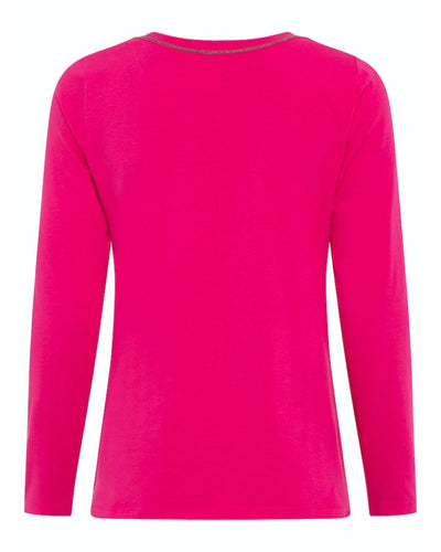 Olsen - Long Sleeve T-Shirt in Pink - Back View