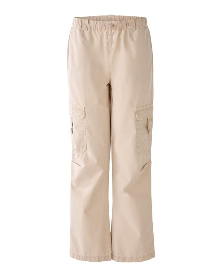 Oui - Cargo Pant in Beige - Full View