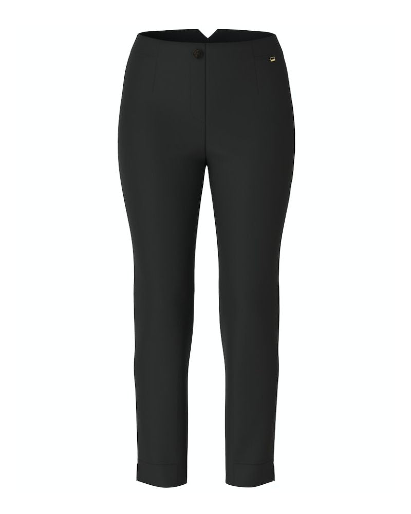 Marc Aurel - Split Trousers in Black - Full View