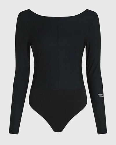 Calvin Klein - Back Buckle Long Sleeve Top in Black - Full View