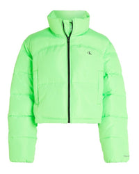 Calvin Klein - Non Down Cropper Puffer Coat in Green - Front View