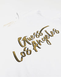 Guess Jeans - Short Sleeve Crewneck LA Tee in White - Close View