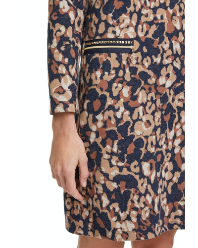 Betty Barclay - Long Sleeve Short Dress in Camel - Pocket View