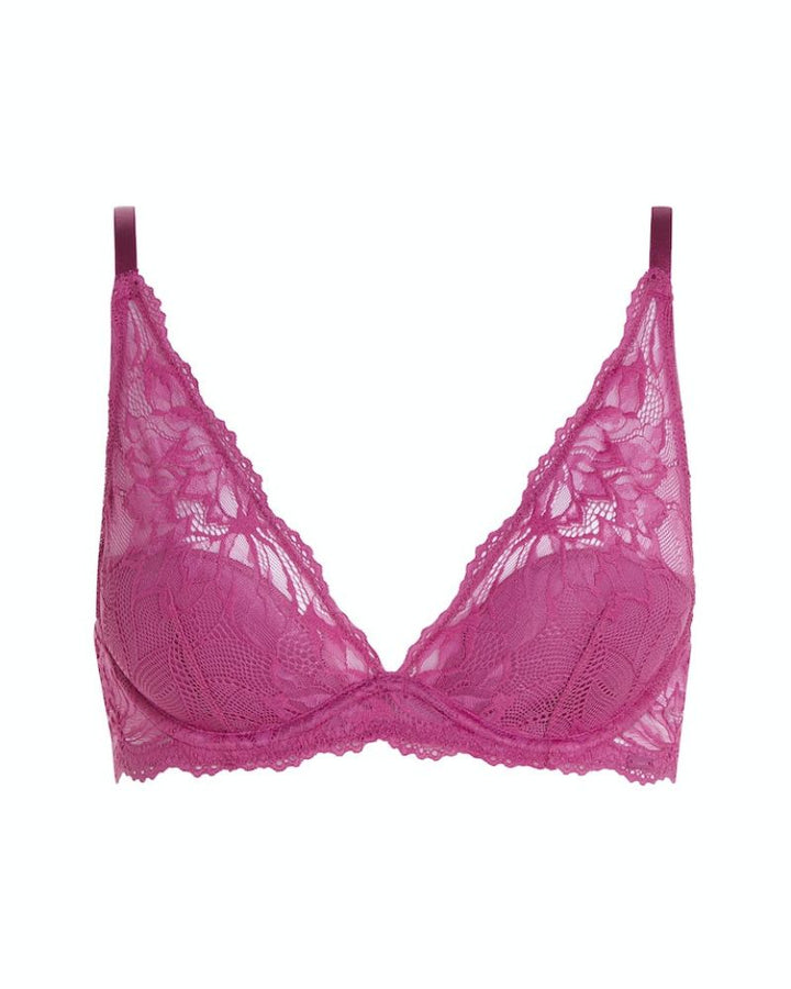 Calvin Klein - Light Lined Plunge Bra in Magenta - Front View