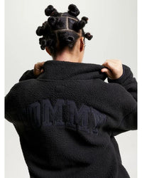 Tommy Jeans - Over New Varsity Pop Over Top in Black - Back View