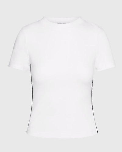 Calvin Klein - Side Tape T-Shirt in White - Front View