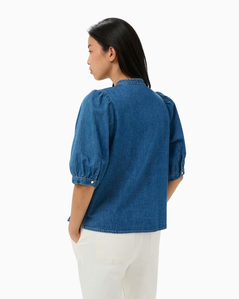 Part Two AlesiaPW denim shirt medium blue back view