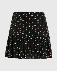 Tommy Jeans - Ditsy Geo Super Mini Skirt in Black - Full View