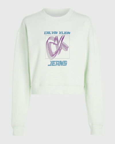 Calvin Klein - Hyper Real CK Sweatshirt in Green - Front View