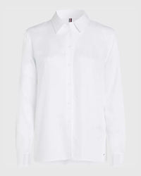 Tommy Hilfiger - Pieced GLB STP Regular Fluer Shirt in White - Full View