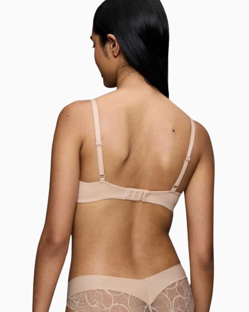 Triumph Body Make-Up Illusion Lace Bra in Nude Beige back view
