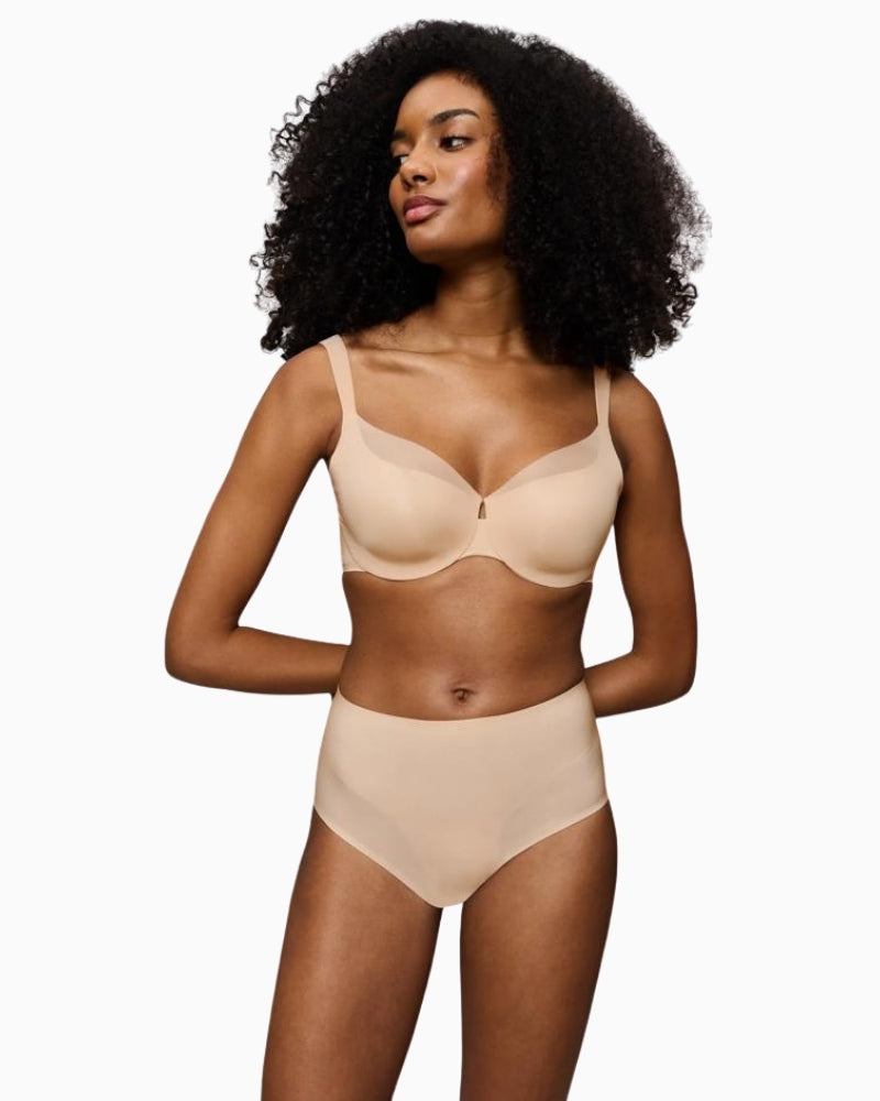 Triumph BMU Illusion Curve Bra in Nude Beige full lingerie set