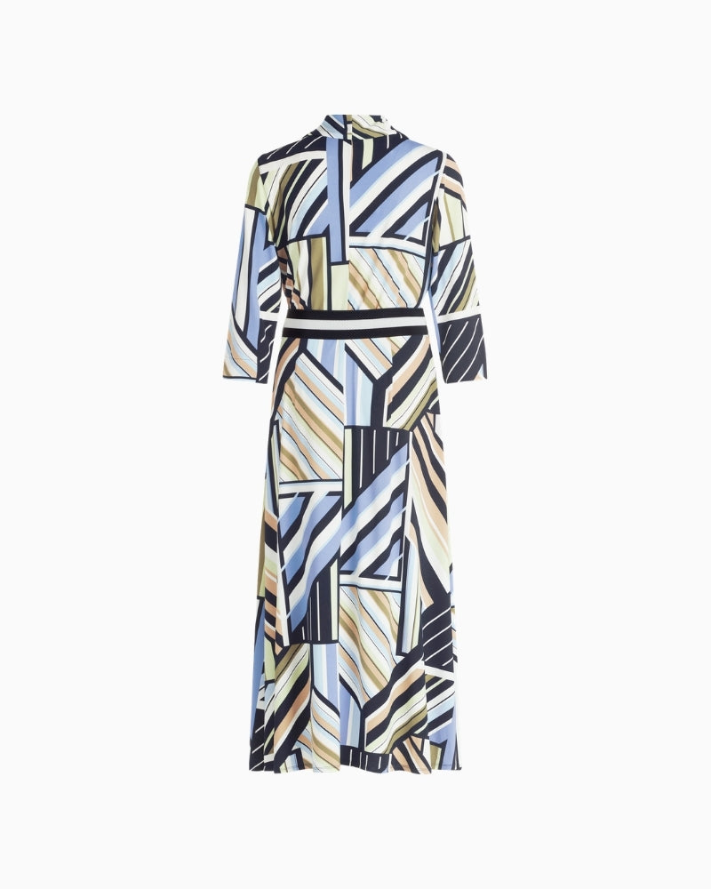 Betty Barclay midi dress blue green graphic back view