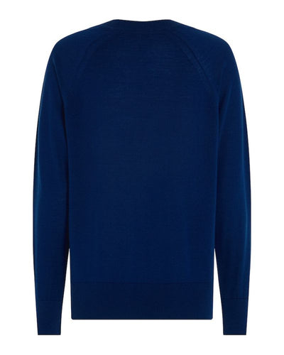 Tommy Hilfiger - Merino Wool Crewneck Sweater in Indigo - Back View 