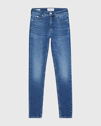 Calvin Klein - High Rise Super Skinny Ankle Jeans in Denim - Front View