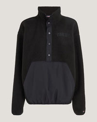 Tommy Jeans - Over New Varsity Pop Over Top in Black - Full View