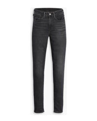 Levi's - High Rise Straight Jeans in Black - Full View