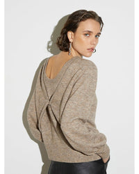 French Connection - Long Sleeve Jumper in Taupe - Rear View