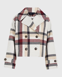 Tommy Women - Wool Blend Check Peacoat in Check - Full View