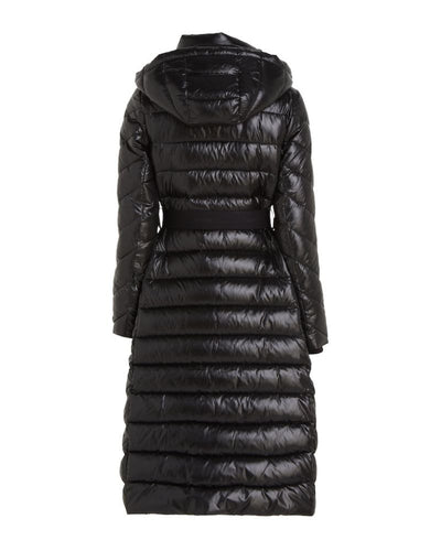 Calvin Klein - Essential Belted Padded Lightweight Maxi Coat in Black - Back View