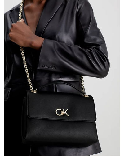 Calvin Klein - Re-Lock EW Convertable Crossbody Bag in Black - Close View