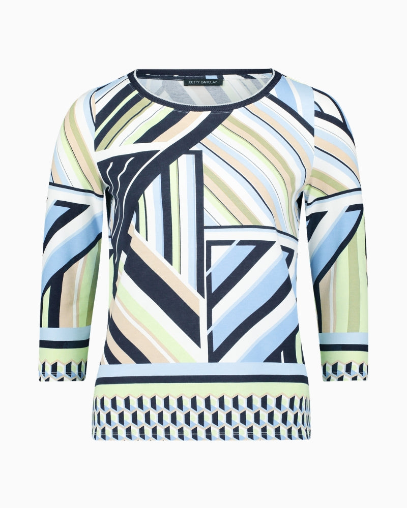 Betty Barclay Basic T-Shirt blue patterned front view