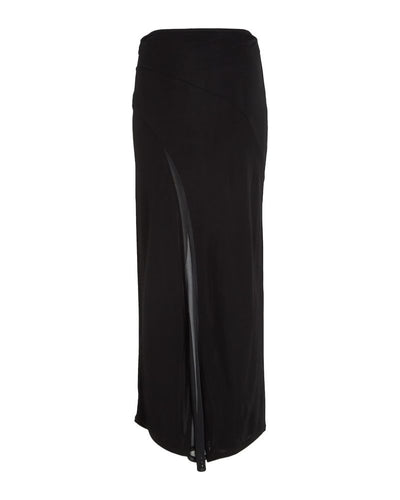Calvin Klein - Fluid Jersey Panel Skirt in Black - Back View