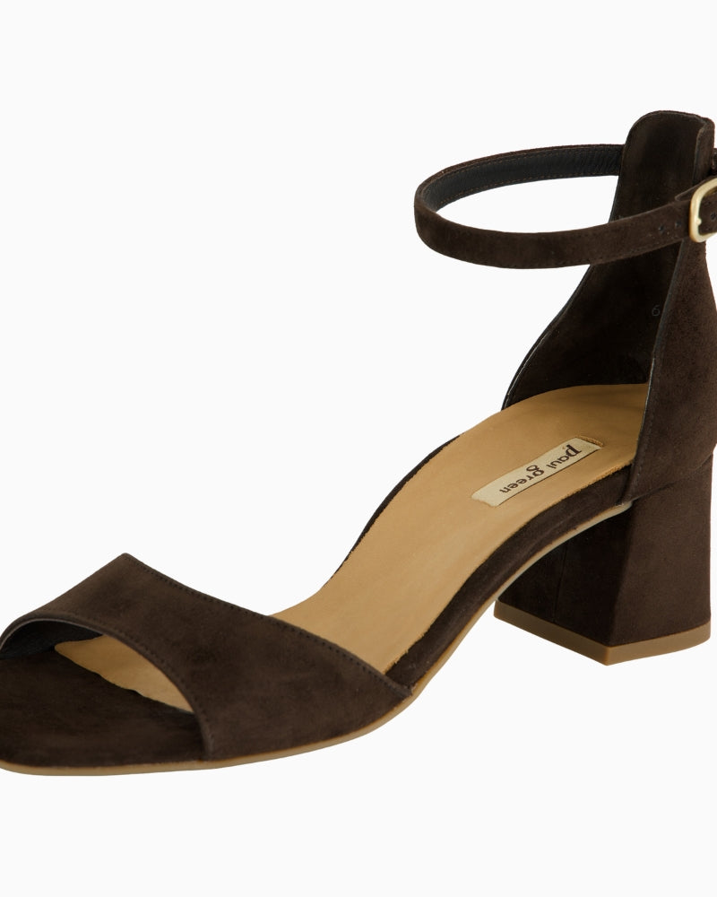 Paul Green High Heel Sandals in Brown angled view