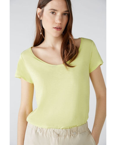 Oui - T-Shirt in Lime - Front View