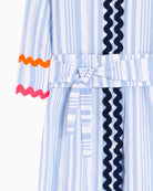 Vilagallo blue striped shirt dress with belt detail