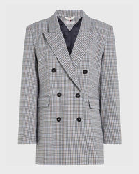 Tommy Hilfiger - Small Check Relaxed DB Blazer in Twill - Full View