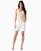 GUESS Super Relaxed Denim Shorts in Natural Wave full-length model view