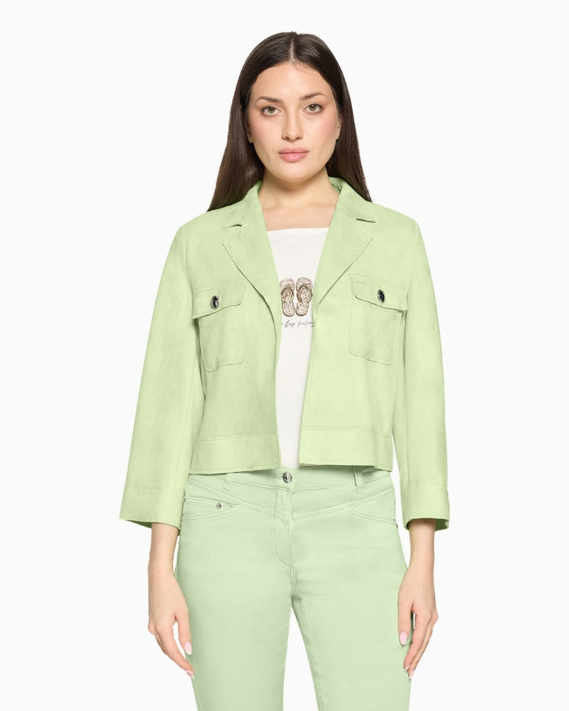 Betty Barclay blazer jacket in foam green front view