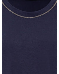Olsen - Long Sleeve T-Shirt in Navy - Close View
