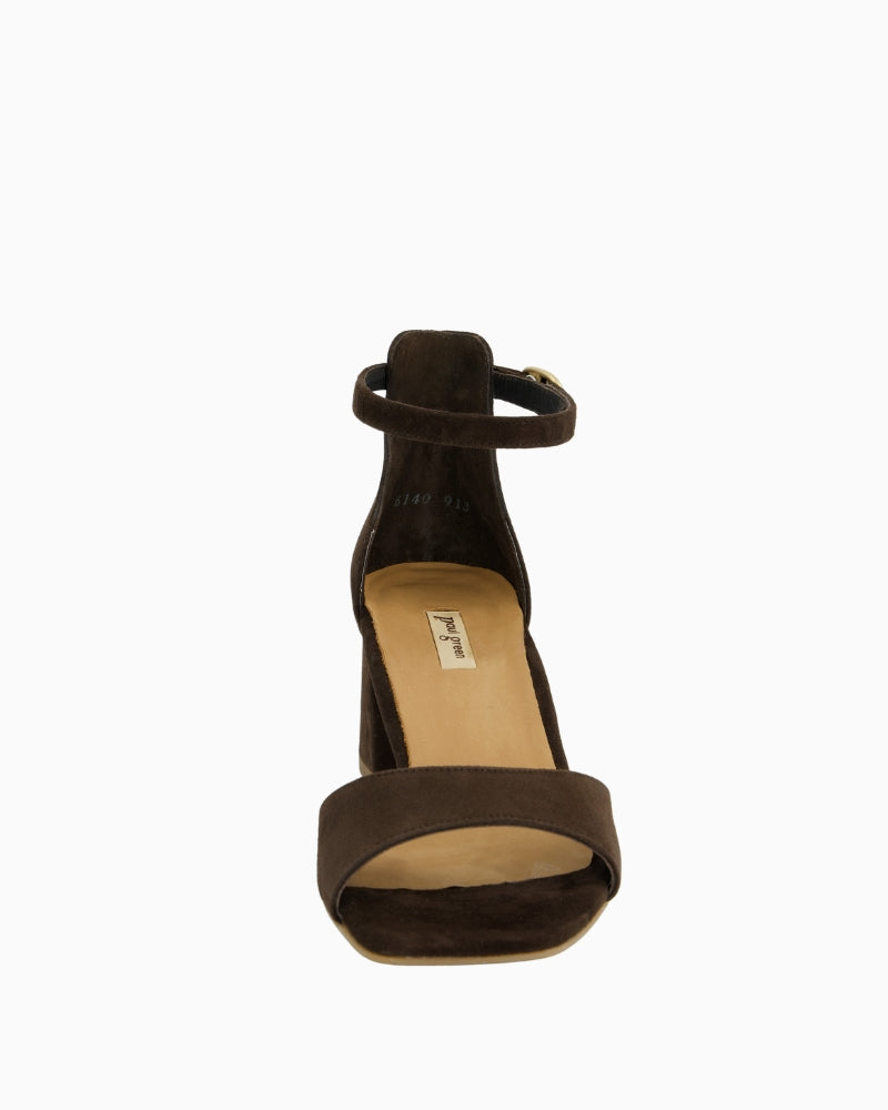 Paul Green High Heel Sandals in Brown front view